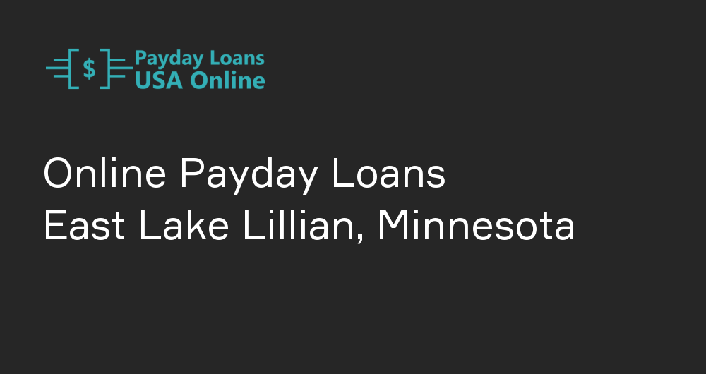 Online Payday Loans in East Lake Lillian, Minnesota